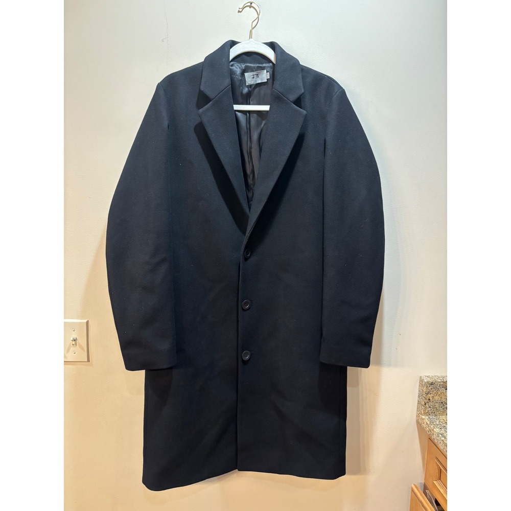 Vince Mens Black Wool Cashmere Blend 3-Button Overcoat Coat‎ Size M MX4984601